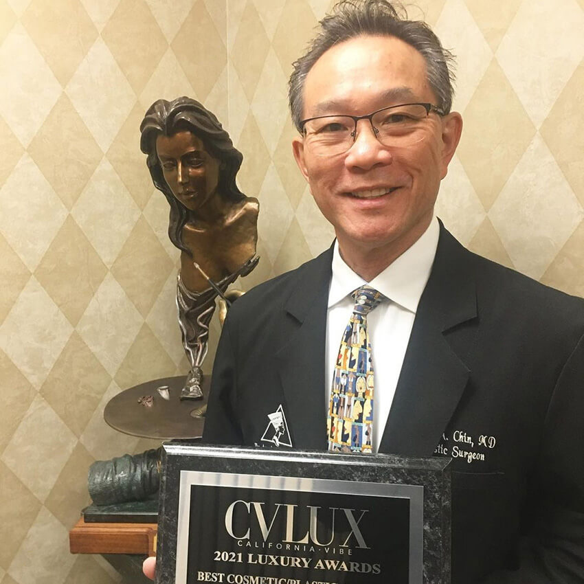 Dr. Chin with Award Post