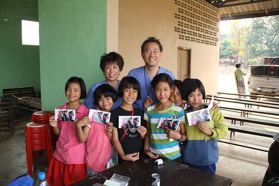 Dr. Chin with patient children