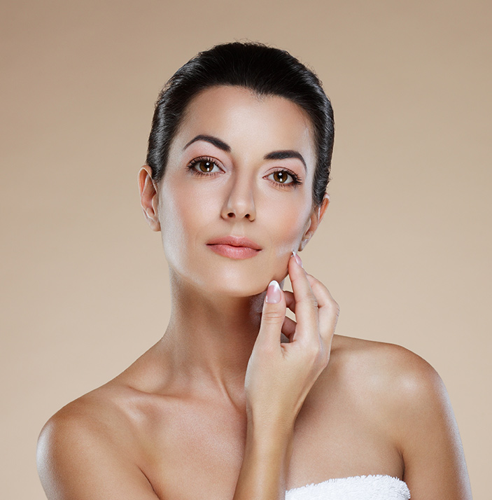 Female touching her chin