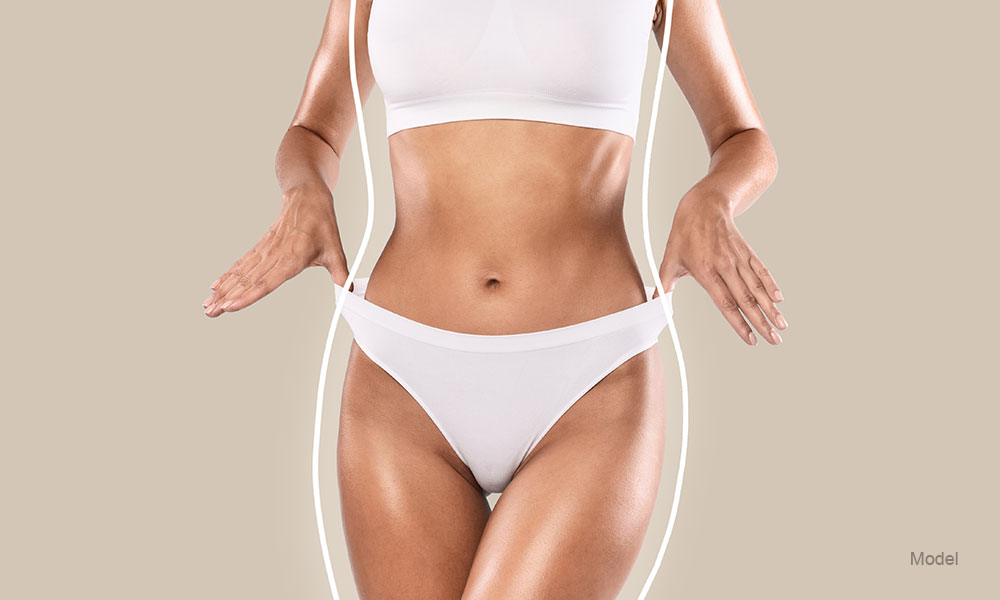 Fit curvy woman in white
