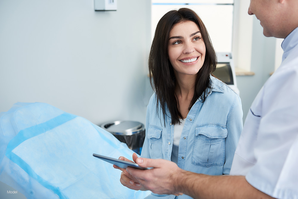 a woman consulting with a doctor